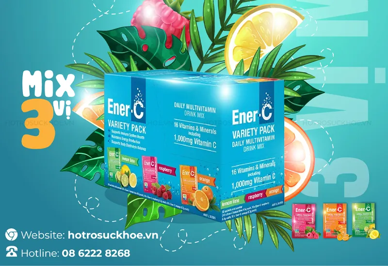 EnerC – Nước Uống Vitamin Tổng Hợp Mix 3 Vị